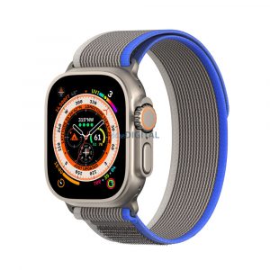 Curea sport Velcro pentru Apple Watch Ultra / 9 / 8 / 7 / 6 / SE / 5 / 4 / 3 / 2 / 1 (42, 44, 45, 49 mm) Dux Ducis Strap YJ Version - Blue-Grey