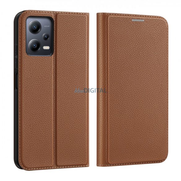 Husa Dux Ducis Skin X2 pentru Xiaomi Redmi Note 12 5G / Poco X5 5G Husa Flip Wallet Stand Maro