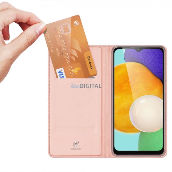 Husă Dux Ducis Skin Pro pentru Samsung Galaxy A14 4G / 5G Flip Cover Card Portport Stand Roz