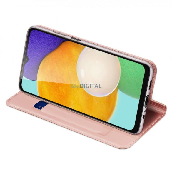 Husă Dux Ducis Skin Pro pentru Samsung Galaxy A14 4G / 5G Flip Cover Card Portport Stand Roz