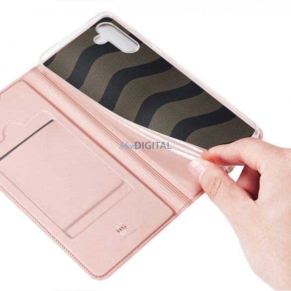 Husă Dux Ducis Skin Pro pentru Samsung Galaxy A14 4G / 5G Flip Cover Card Portport Stand Roz