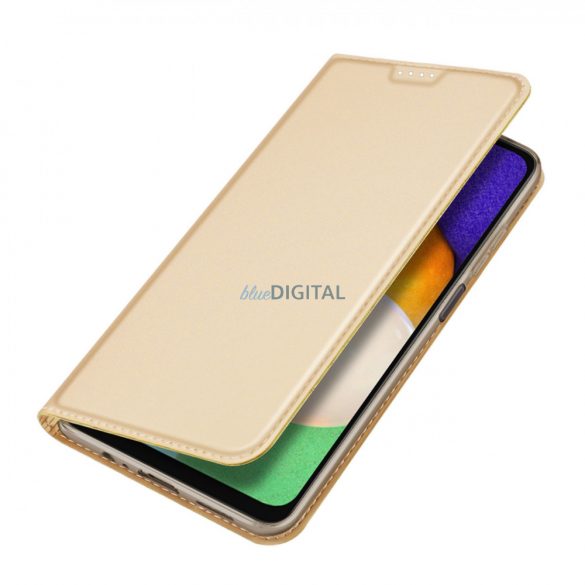 Husă Dux Ducis Skin Pro pentru Samsung Galaxy A14 5G Flip Card Wallet Stand Aur