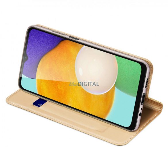 Husă Dux Ducis Skin Pro pentru Samsung Galaxy A14 5G Flip Card Wallet Stand Aur