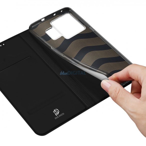 Husă Dux Ducis Skin Pro pentru Realme GT Neo 5 / Realme GT3 Flip Cover Card Portport Stand Negru