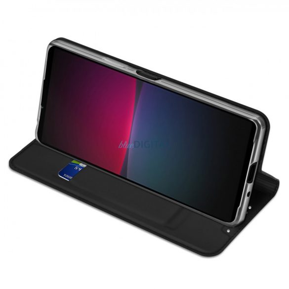 Husă Dux Ducis Skin Pro pentru Sony Xperia 10 V Flip Card Wallet Stand Negru