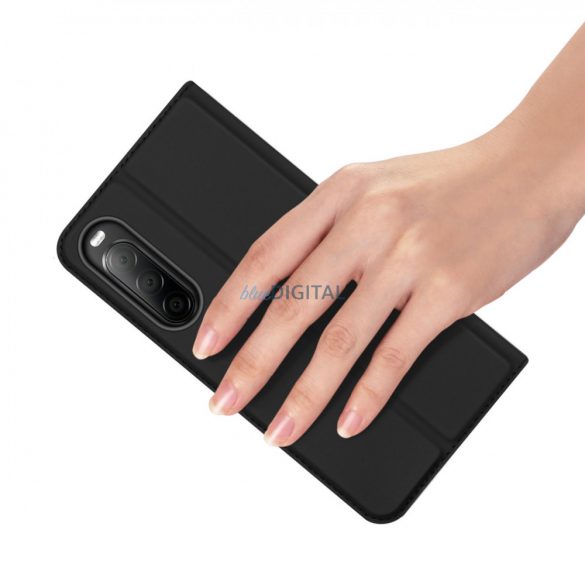 Husă Dux Ducis Skin Pro pentru Sony Xperia 10 V Flip Card Wallet Stand Negru