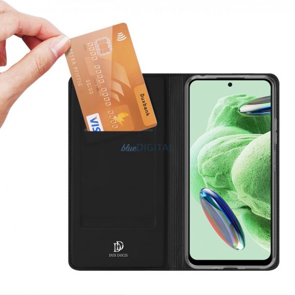 Dux Ducis Skin Pro husă pentru Xiaomi Redmi Note 12 Pro + flip Husă carte portofel stand negru