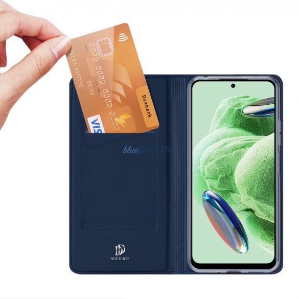 Husă Dux Ducis Skin Pro pentru Xiaomi Redmi Note 12 Pro+ cu capac clapetă suport portofel albastru