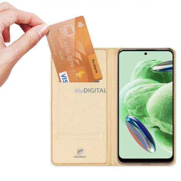 Husă Dux Ducis Skin Pro pentru Xiaomi Redmi Note 12 Pro+ Flip Card Wallet Stand Gold