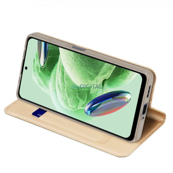 Husă Dux Ducis Skin Pro pentru Xiaomi Redmi Note 12 Pro+ Flip Card Wallet Stand Gold