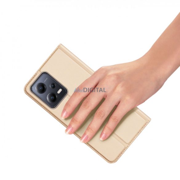 Husă Dux Ducis Skin Pro pentru Xiaomi Redmi Note 12 Pro+ Flip Card Wallet Stand Gold