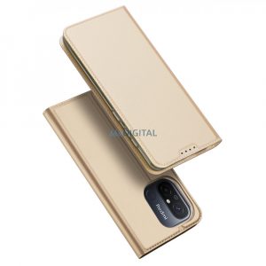 Husă Dux Ducis Skin Pro pentru Xiaomi Redmi 11A / Poco C55 / Redmi 12C Husă Flip Card suport portofel auriu