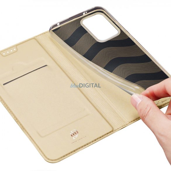 Dux Ducis Skin Pro Husă pentru Xiaomi Redmi Note 12 5G / Poco X5 5G Flip Husă Card Wallet Stand Gold