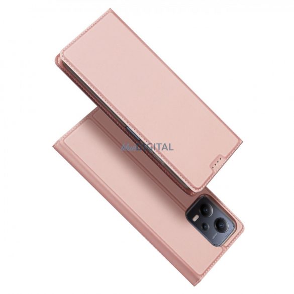 Dux Ducis Skin Pro Husă pentru Xiaomi Redmi Note 12 Pro / Poco X5 Pro 5G Husă Flip Card Wallet Stand Roz