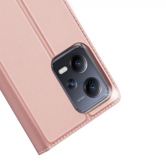 Dux Ducis Skin Pro Husă pentru Xiaomi Redmi Note 12 Pro / Poco X5 Pro 5G Husă Flip Card Wallet Stand Roz