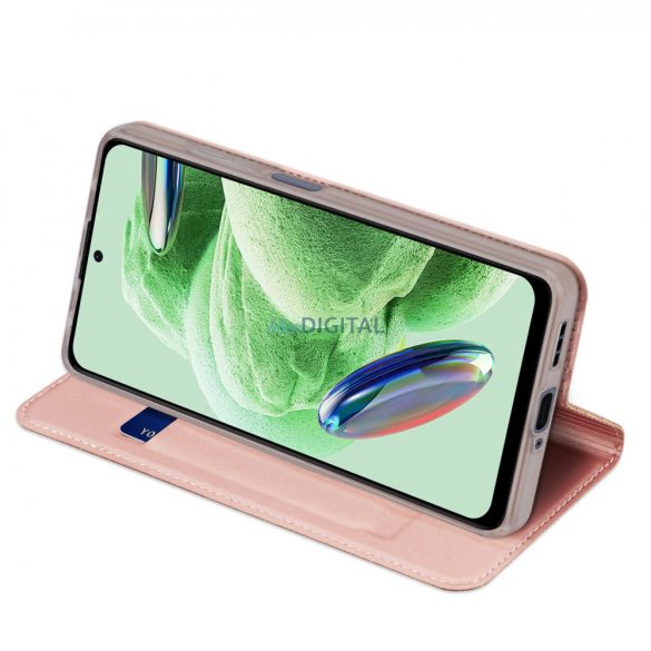 Dux Ducis Skin Pro Husă pentru Xiaomi Redmi Note 12 Pro / Poco X5 Pro 5G Husă Flip Card Wallet Stand Roz