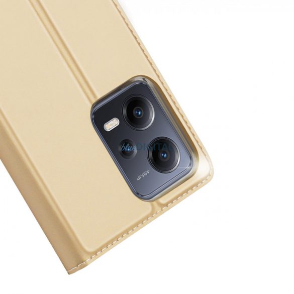 Dux Ducis Skin Pro Husă pentru Xiaomi Redmi Note 12 Pro / Poco X5 Pro 5G Husă Flip Card Wallet Stand Gold