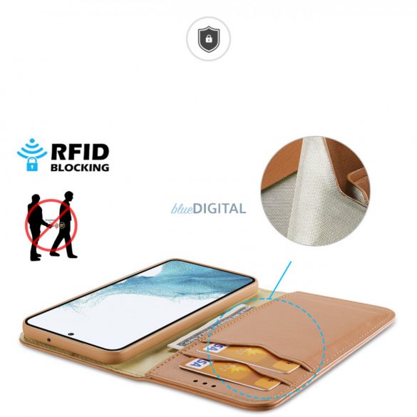 Dux Ducis Hivo husă Samsung Galaxy S23 flip Husă portofel stand RFID blocarea maro