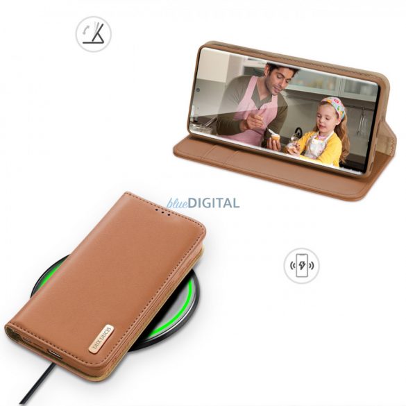 Husa Dux Ducis Hivo pentru Samsung Galaxy S23 Ultra Flip Cover Stand Portofel RFID Blocking Brown