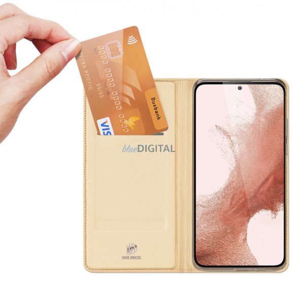 Husă Dux Ducis Skin Pro pentru Samsung Galaxy S23+ Flip Card Wallet Stand Aur