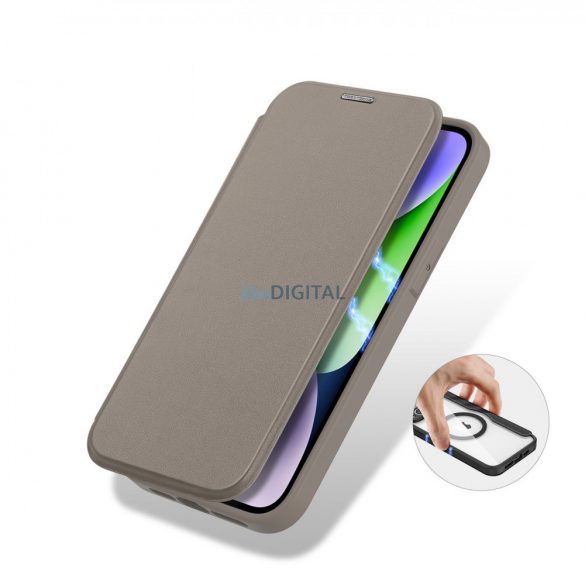 Husa Dux Ducis Skin X Pro pentru iPhone 14 Plus Husa magnetica MagSafe bej