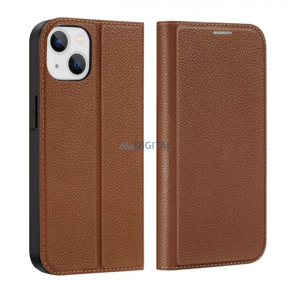 Husa Dux Ducis Skin X2 pentru husa iPhone 14 cu clapa magnetica maro