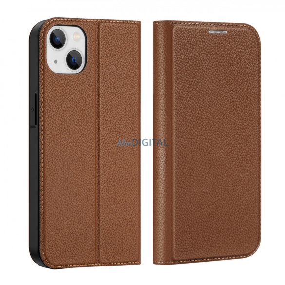 Husa Dux Ducis Skin X2 pentru husa iPhone 14 Plus cu clapa magnetica maro