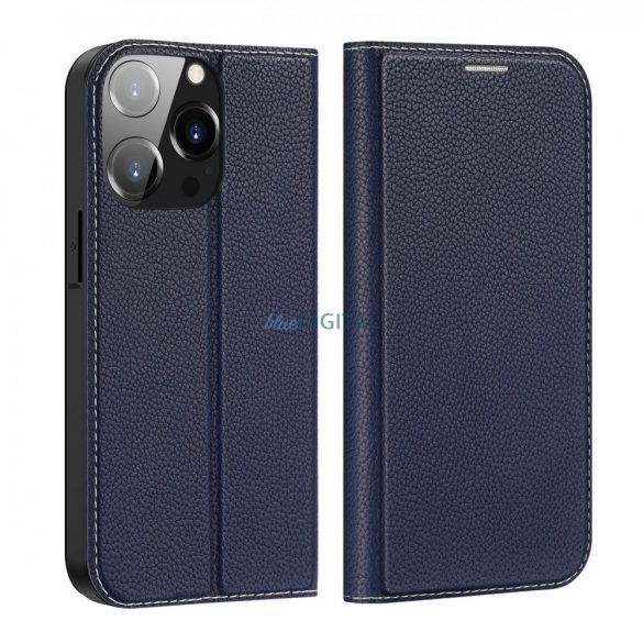 Husa Dux Ducis Skin X2 pentru iPhone 14 Pro husa magnetica cu clapeta albastra