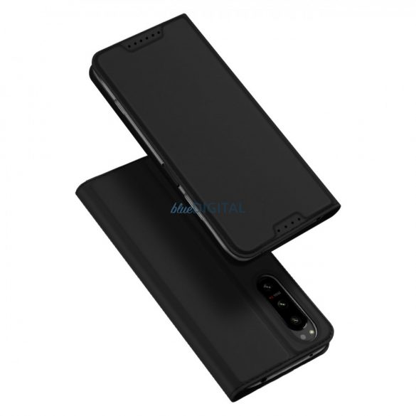 Husă Dux Ducis Skin Pro pentru Sony Xperia 5 IV flip Husă card wallet stand negru