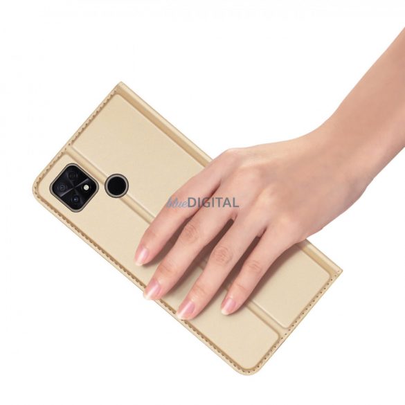 Dux Ducis Skin Pro Husă pentru Xiaomi Poco C40 Flip Card Wallet Stand Gold