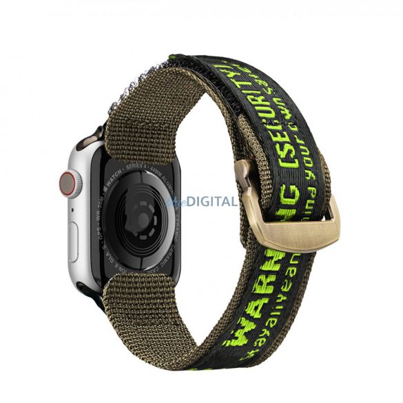 Curea Dux Ducis (versiunea pentru exterior) Curea Apple Watch Ultra, SE, 9, 8, 7, 6, 5, 4, 3, 2, 1 (49, 45, 44, 42 mm) Bratara din nailon cu banda neagra/verde