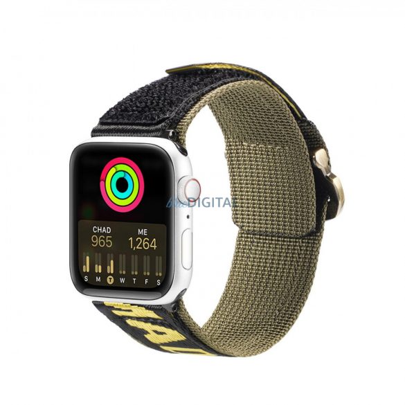 Curea Dux Ducis (versiunea pentru exterior) Curea Apple Watch Ultra, SE, 9, 8, 7, 6, 5, 4, 3, 2, 1 (49, 45, 44, 42 mm) curea galbenă din nailon.