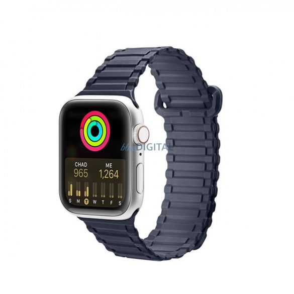 Dux Ducis Strap (Armor Version) Apple Watch SE curea, 9, 8, 7, 6, 5, 4, 3, 2, 1 (41, 40, 38 mm) silicon brățară bandă magnetică albastru