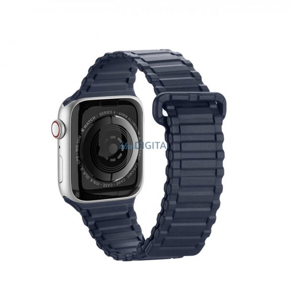 Dux Ducis Strap (Armor Version) Apple Watch SE curea, 9, 8, 7, 6, 5, 4, 3, 2, 1 (41, 40, 38 mm) silicon brățară bandă magnetică albastru