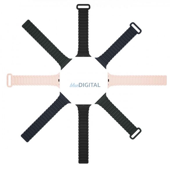 Dux Ducis Strap (Armor Version) Apple Watch SE curea, 9, 8, 7, 6, 5, 4, 3, 2, 1 (41, 40, 38 mm) silicon brățară bandă magnetică albastru