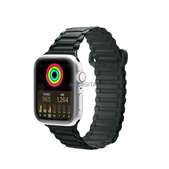 Curea Dux Ducis (Versiune Armor) Curea Apple Watch SE, 9, 8, 7, 6, 5, 4, 3, 2, 1 (41, 40, 38 mm) Bratara cu curea magnetica din silicon verde