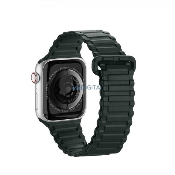 Curea Dux Ducis (Versiune Armor) Curea Apple Watch SE, 9, 8, 7, 6, 5, 4, 3, 2, 1 (41, 40, 38 mm) Bratara cu curea magnetica din silicon verde