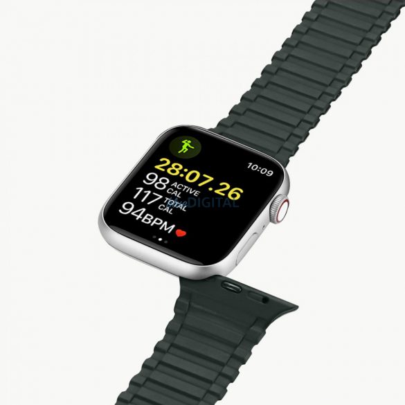 Curea Dux Ducis (Versiune Armor) Curea Apple Watch SE, 9, 8, 7, 6, 5, 4, 3, 2, 1 (41, 40, 38 mm) Bratara cu curea magnetica din silicon verde