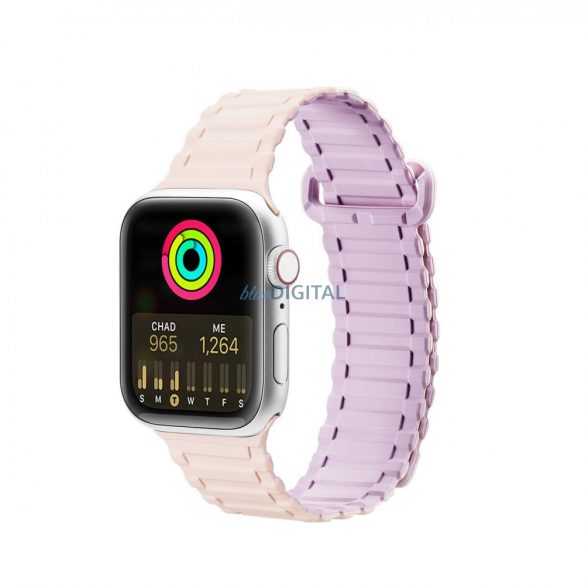 Curea Dux Ducis (Versiune Armor) Apple Watch Ultra, SE, 9, 8, 7, 6, 5, 4, 3, 2, 1 (49, 45, 44, 42 mm) Bratara din silicon cu banda magnetica roz violet