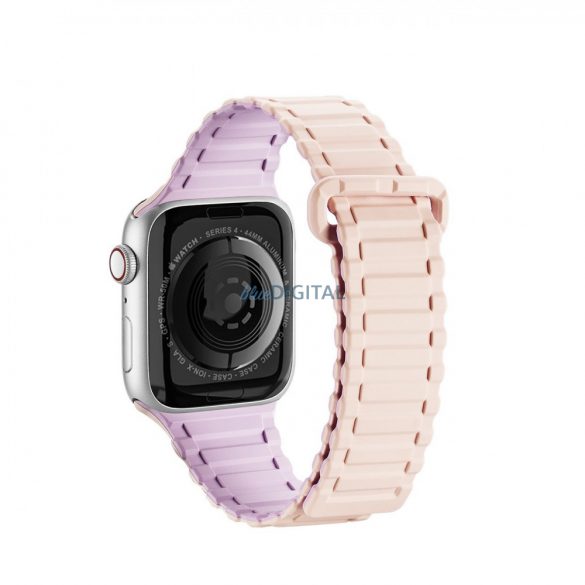 Curea Dux Ducis (Versiune Armor) Apple Watch Ultra, SE, 9, 8, 7, 6, 5, 4, 3, 2, 1 (49, 45, 44, 42 mm) Bratara din silicon cu banda magnetica roz violet