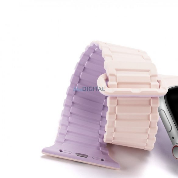 Curea Dux Ducis (Versiune Armor) Apple Watch Ultra, SE, 9, 8, 7, 6, 5, 4, 3, 2, 1 (49, 45, 44, 42 mm) Bratara din silicon cu banda magnetica roz violet