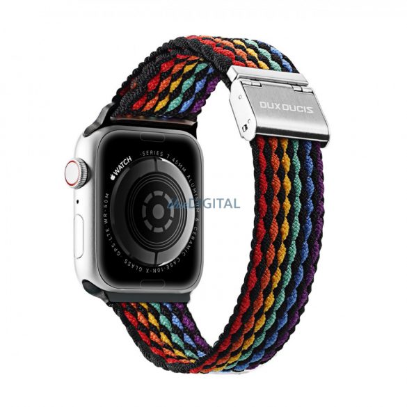 Curea Dux Ducis (versiunea Mixture II) Curea Apple Watch SE, 9, 8, 7, 6, 5, 4, 3, 2, 1 (41, 40, 38 mm) brățară cu bandă împletită cu dungi întunecate