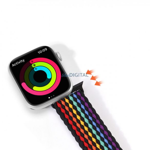 Curea Dux Ducis (versiunea Mixture II) Curea Apple Watch SE, 9, 8, 7, 6, 5, 4, 3, 2, 1 (41, 40, 38 mm) brățară cu bandă împletită cu dungi întunecate