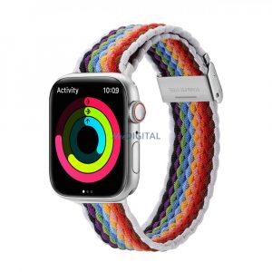 Curea Dux Ducis (versiunea Mixture II) Curea Apple Watch SE, 9, 8, 7, 6, 5, 4, 3, 2, 1 (41, 40, 38 mm) curea împletită brățară dungi pal