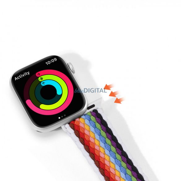 Curea Dux Ducis (versiunea Mixture II) Curea Apple Watch SE, 9, 8, 7, 6, 5, 4, 3, 2, 1 (41, 40, 38 mm) curea împletită brățară dungi pal