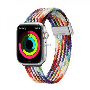 Curea Dux Ducis (versiunea Mixture II) curea Apple Watch Ultra, SE, 9, 8, 7, 6, 5, 4, 3, 2, 1 (49, 45, 44, 42 mm) brățară cu bandă împletită curcubeu