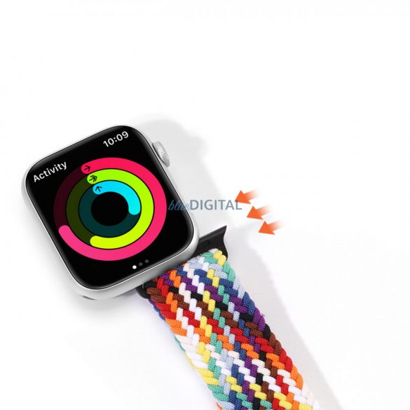 Curea Dux Ducis (versiunea Mixture II) curea Apple Watch Ultra, SE, 9, 8, 7, 6, 5, 4, 3, 2, 1 (49, 45, 44, 42 mm) brățară cu bandă împletită curcubeu