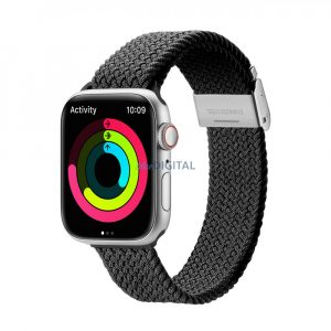 Curea Dux Ducis (versiunea Mixture II) curea Apple Watch Ultra, SE, 9, 8, 7, 6, 5, 4, 3, 2, 1 (49, 45, 44, 42 mm) brățară cu bandă împletită neagră