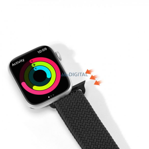 Curea Dux Ducis (versiunea Mixture II) curea Apple Watch Ultra, SE, 9, 8, 7, 6, 5, 4, 3, 2, 1 (49, 45, 44, 42 mm) brățară cu bandă împletită neagră