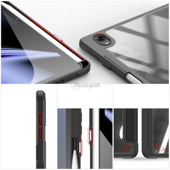 Dux Ducis Toby Armored Flip Smart Case pentru Oppo Pad cu suport pentru stylus negru